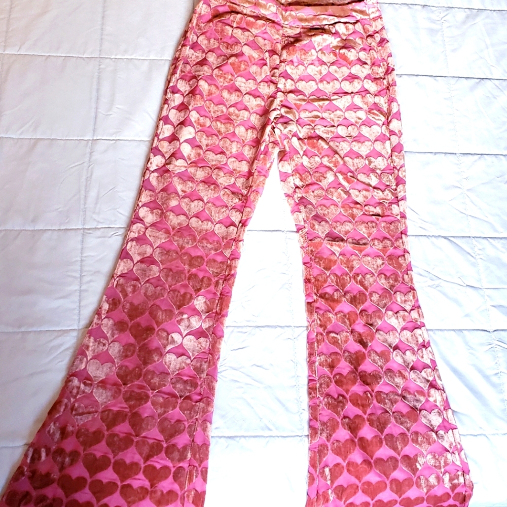 Dolls Kill velvet flare pants set, size Small